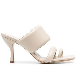 Gia Borghini x Pernille Teisbaek Perni 10 Puffed Ecru Beige Heeled Sandals Sz 38